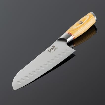 Gudaro - Damaškový Santoku kuchyňský nůž HIKARI 7, 67 vrstev oceli, délka 17,5 cm