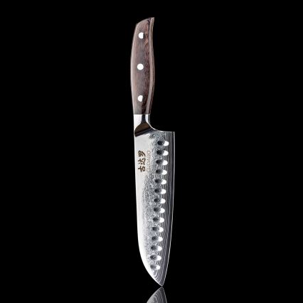 Gudaro - Damaškový Santoku kuchyňský nůž SHIRO 7, 67 vrstev oceli, délka 17,5 cm