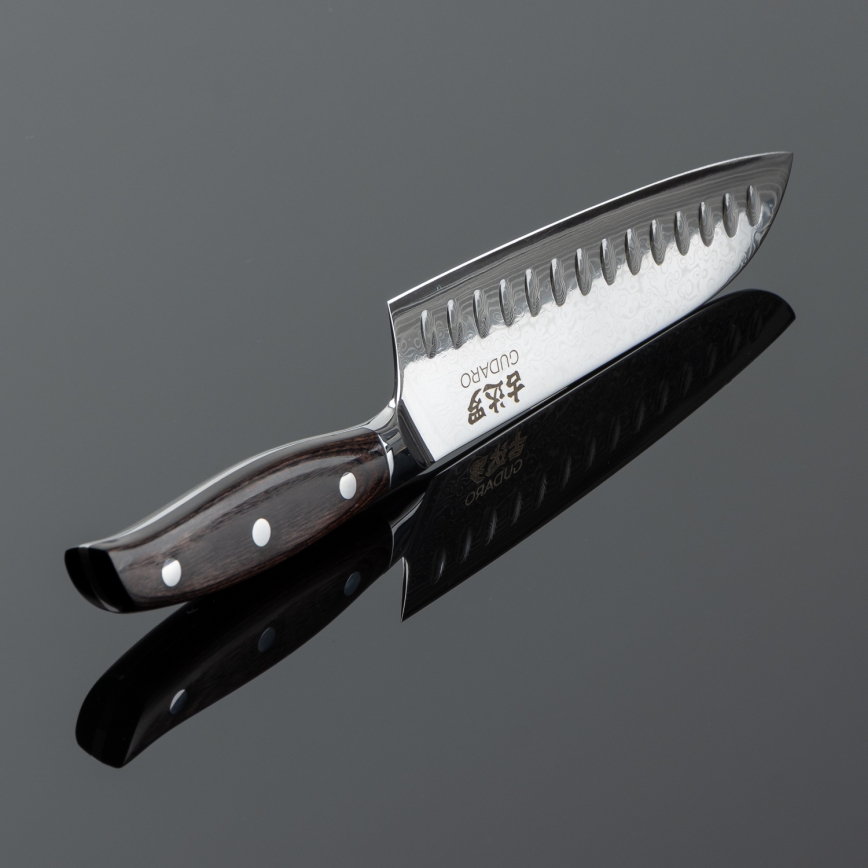 Gudaro - Damaškový Santoku kuchyňský nůž SHIRO 7, 67 vrstev oceli, délka 17,5 cm