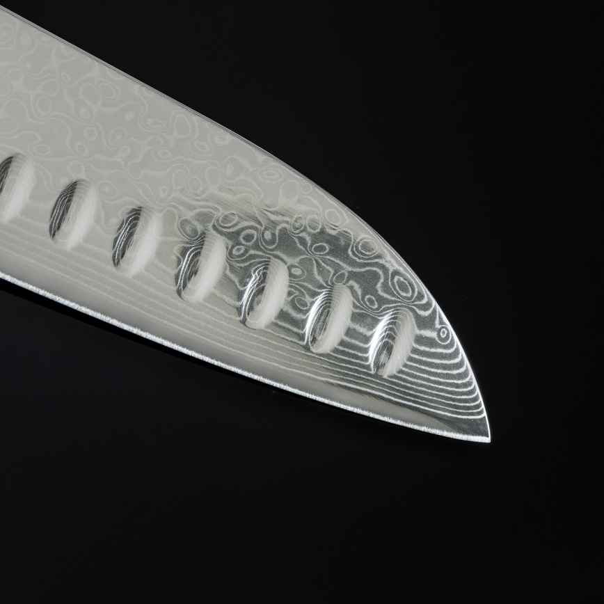 Gudaro - Damaškový Santoku kuchyňský nůž SHIRO 7, 67 vrstev oceli, délka 17,5 cm