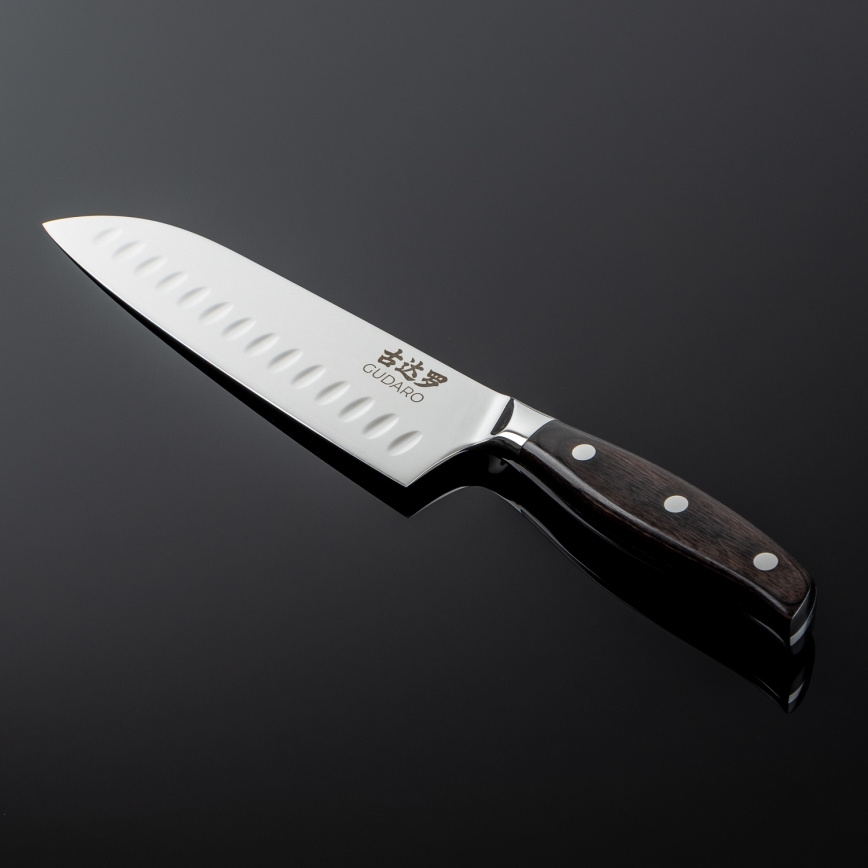Gudaro - Damaškový Santoku kuchyňský nůž SHIRO 7, 67 vrstev oceli, délka 17,5 cm