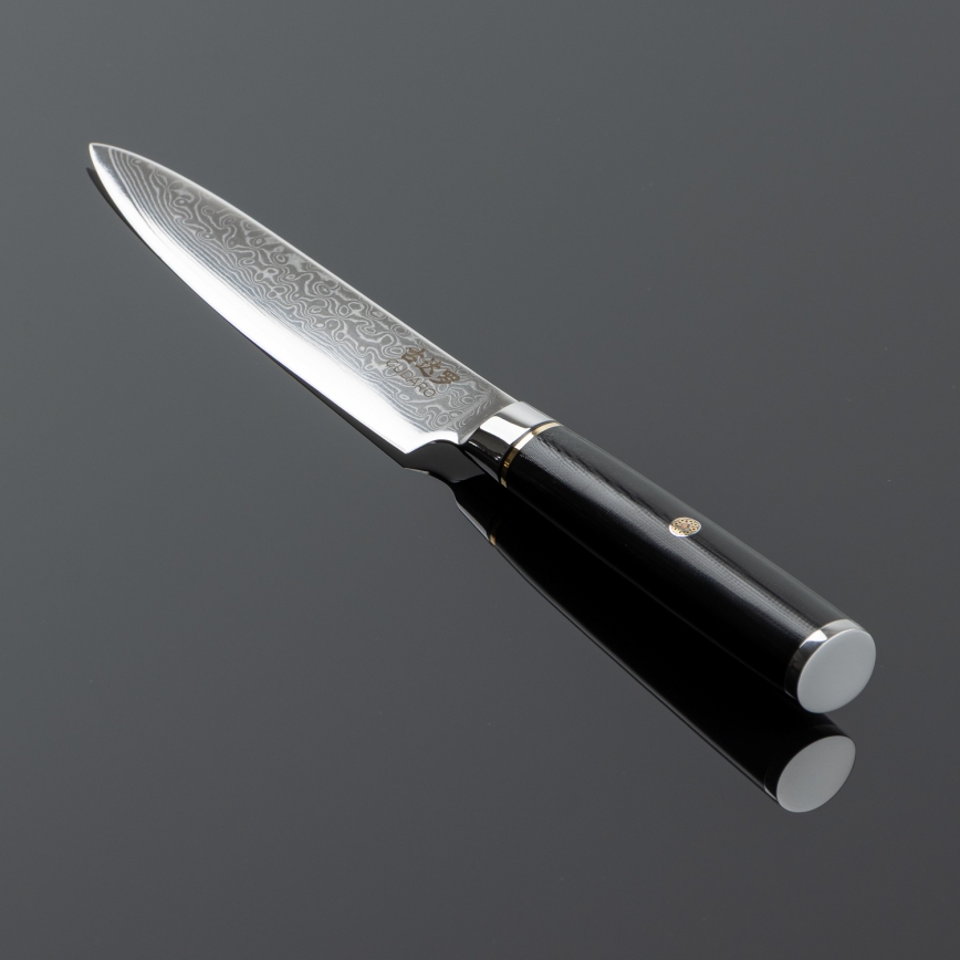 Gudaro - Damaškový univerzální kuchyňský nůž AKIRO 5, 67 vrstev oceli, délka 12,5 cm, černá