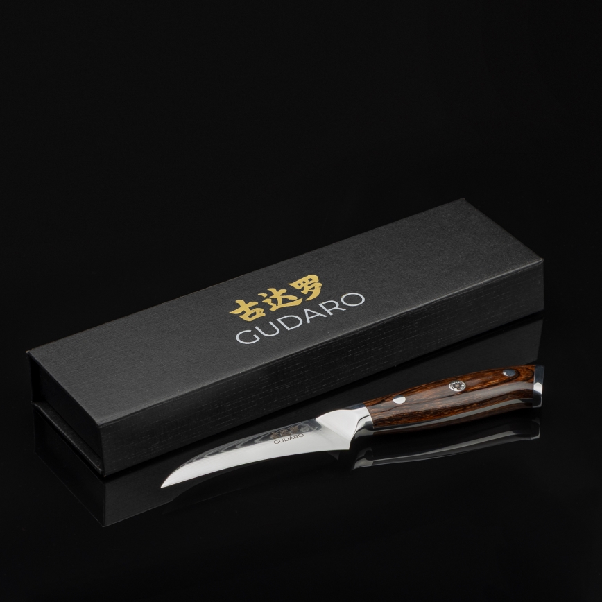 Gudaro - Kuchyňský nůž BIRD BEAK 7,6 cm damašková ocel