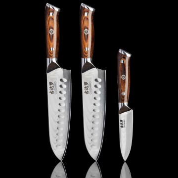 Gudaro - SADA 2x Damaškový Santoku kuchyňský nůž FENG 7,5
