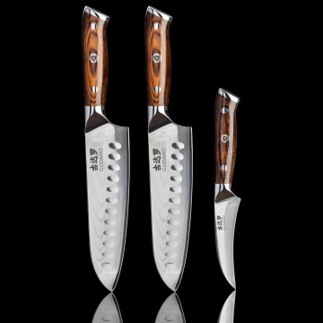Gudaro - SADA 2x Damaškový Santoku kuchyňský nůž FENG 7,5