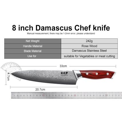 Gudaro - Sada kuchyňských nožů ve stojanu KENSHO 7 ks akát