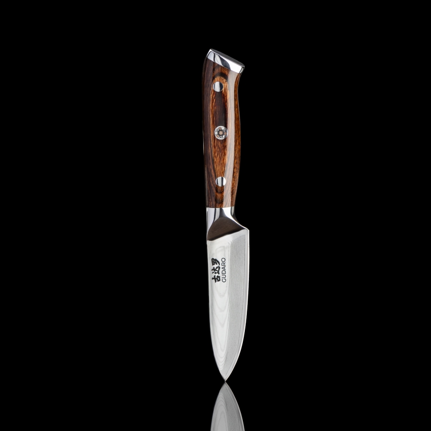 Gudaro - SADA 1x Damaškový šéfkuchařský nůž FENG 8, 67 vrstev oceli, délka 20 cm + 1x damaškový Santoku kuchyňský nůž FENG 7,5, 67 vrstev oceli, délka 18 cm + 1x ZDARMA damaškový kuchyňský nůž FENG 3,5, 67 vrstev oceli, délka 9,5 cm
