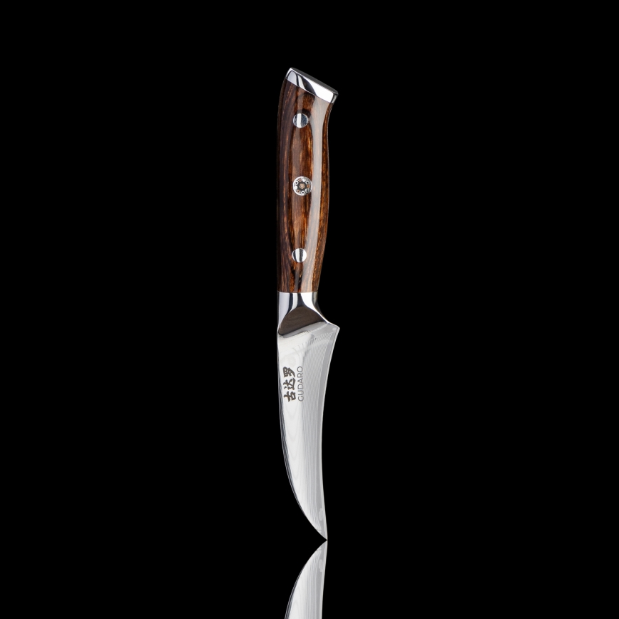 Gudaro - SADA 1x Damaškový šéfkuchařský nůž FENG 8, 67 vrstev oceli, délka 20 cm + 1x damaškový Santoku kuchyňský nůž FENG 7,5, 67 vrstev oceli, délka 18 cm + 1x ZDARMA damaškový kuchyňský nůž na ovoce FENG 3,5, 67 vrstev oceli, délka 9,5 cm