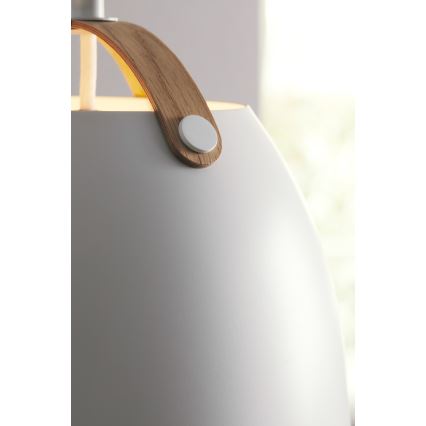 Halo Design 734870 - Lustr na lanku OSLO 1xE27/40W/230V pr. 40 cm bílá/dub