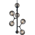 Halo Design 738854 - Lustr na lanku ATOM 6xG9/28W/230V pr. 30 cm černá/kouřová černá