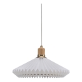 Halo Design 744169 - Lustr na lanku PARIS 1xE27/60W/230V pr. 40 cm bílá/mosaz/dub