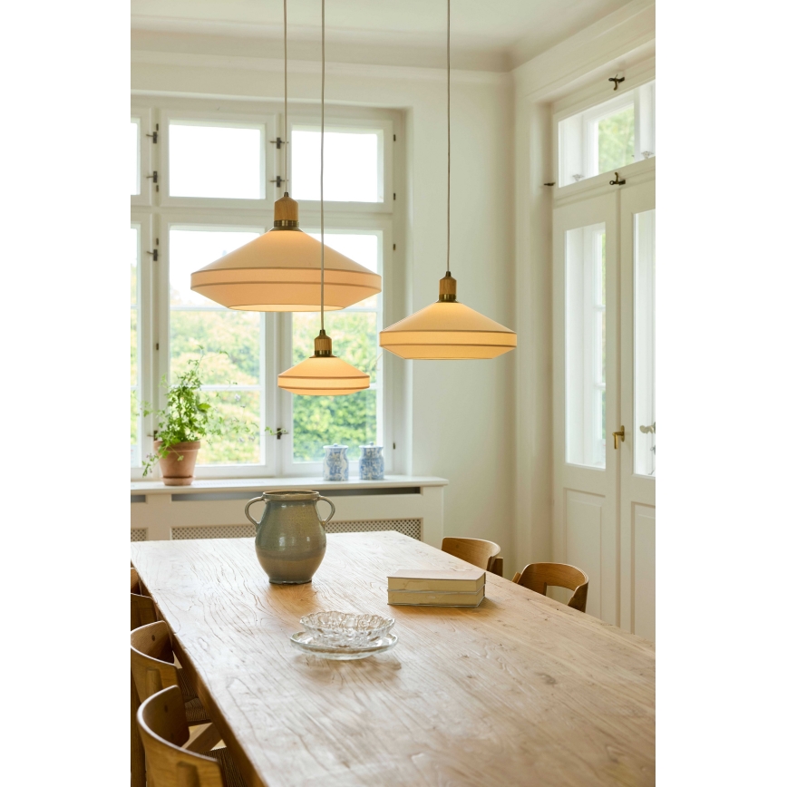 Halo Design 744305 - Lustr na lanku PARIS 1xE27/40W/230V pr. 56 cm krémová/mosaz/dub