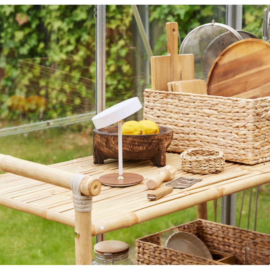 Halo Design 745760 - LED Stmívatelná nabíjecí stolní lampa ON THE MOVE LED/2,5W/4000 mAh bílá/dřevo