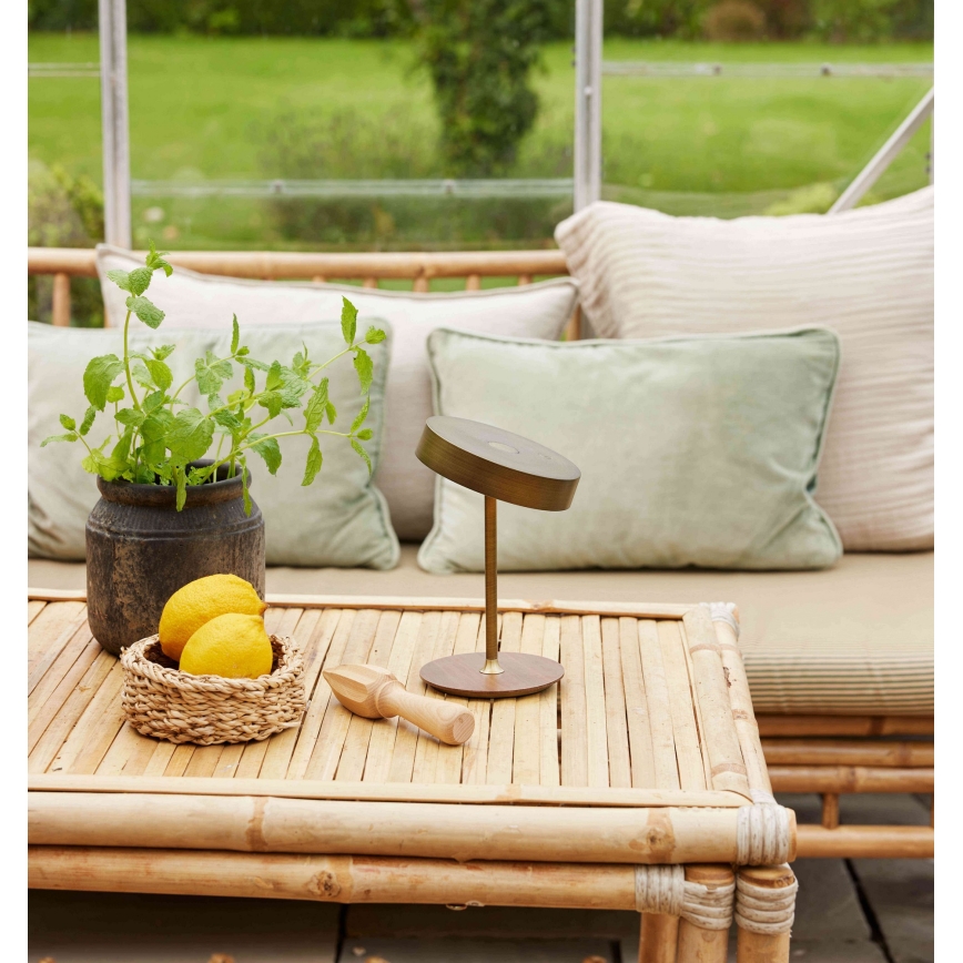 Halo Design 745784 - LED Stmívatelná nabíjecí stolní lampa ON THE MOVE LED/2,5W/4000 mAh mosaz/dřevo