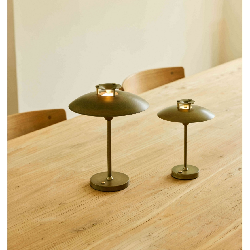 Halo Design 746149 - LED Stmívatelná venkovní nabíjecí stolní lampa MINI STEPP LED/1,8W/1600 mAh IP44 mosaz