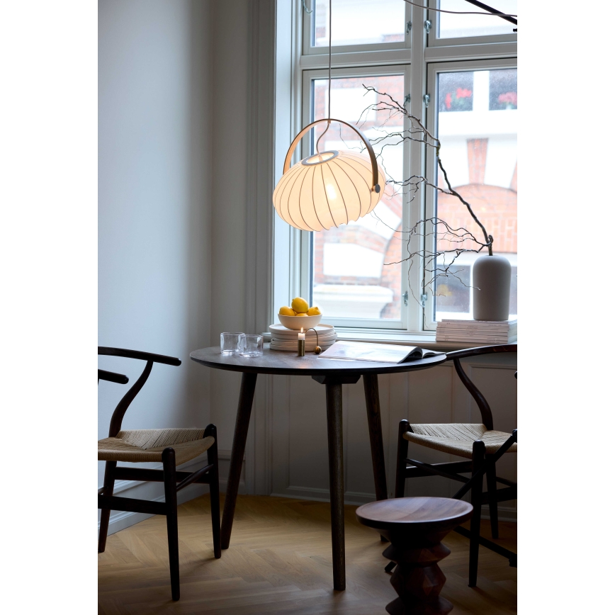 Halo Design 746347 - Lustr na lanku DC 1xE27/40W/230V pr. 40 cm bílá/dub