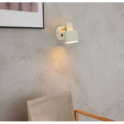 Halo Design 746873 - Nástěnné bodové svítidlo VOGUE 1xE27/40W/230V krémová/mosaz