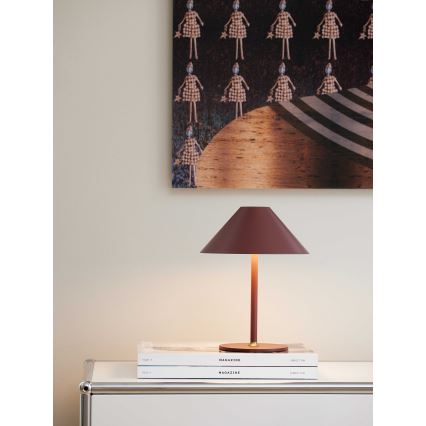 Halo Design 800834 - LED Stmívatelná venkovní nabíjecí stolní lampa HYGGE LED/3W/4000 mAh IP54 vínová