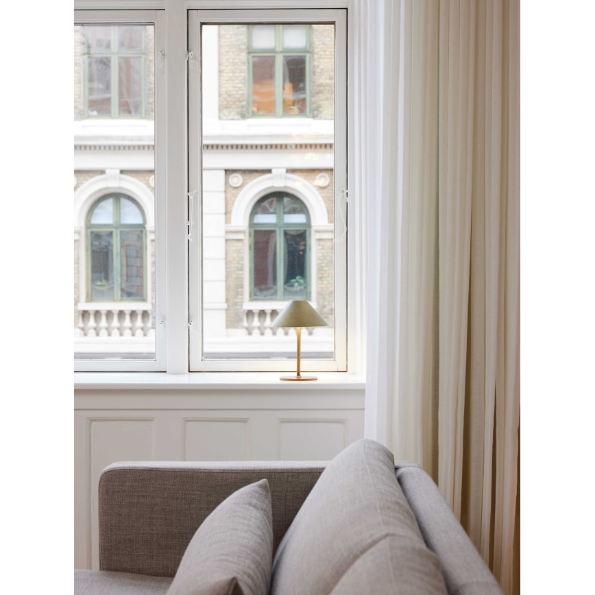 Halo Design 800841 - LED Stmívatelná venkovní nabíjecí stolní lampa HYGGE LED/3W/4000 mAh IP54 mosaz