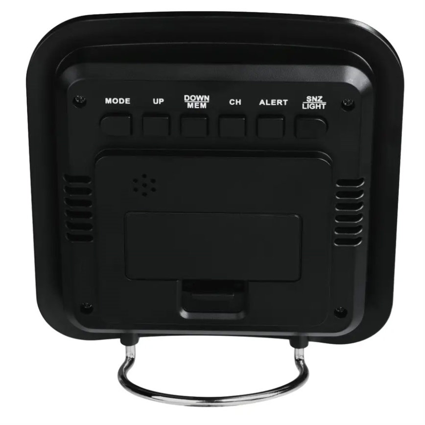Hama - Meteostanice s LCD displejem a budíkem 2xAA + 2xAAA černá