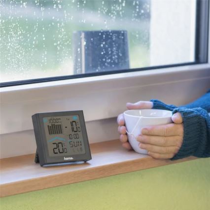 Hama - Meteostanice se srážkoměrem a LCD displejem 2xAAA antracit
