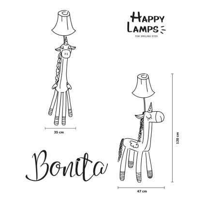 Happy Lamps - LED Dětská stojací lampa BONITA LED/5,4W/230V jednorožec