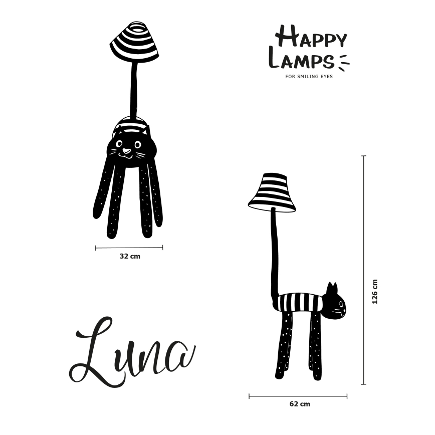 Happy Lamps - LED Dětská stojací lampa LUNA LED/5,4W/230V kočka