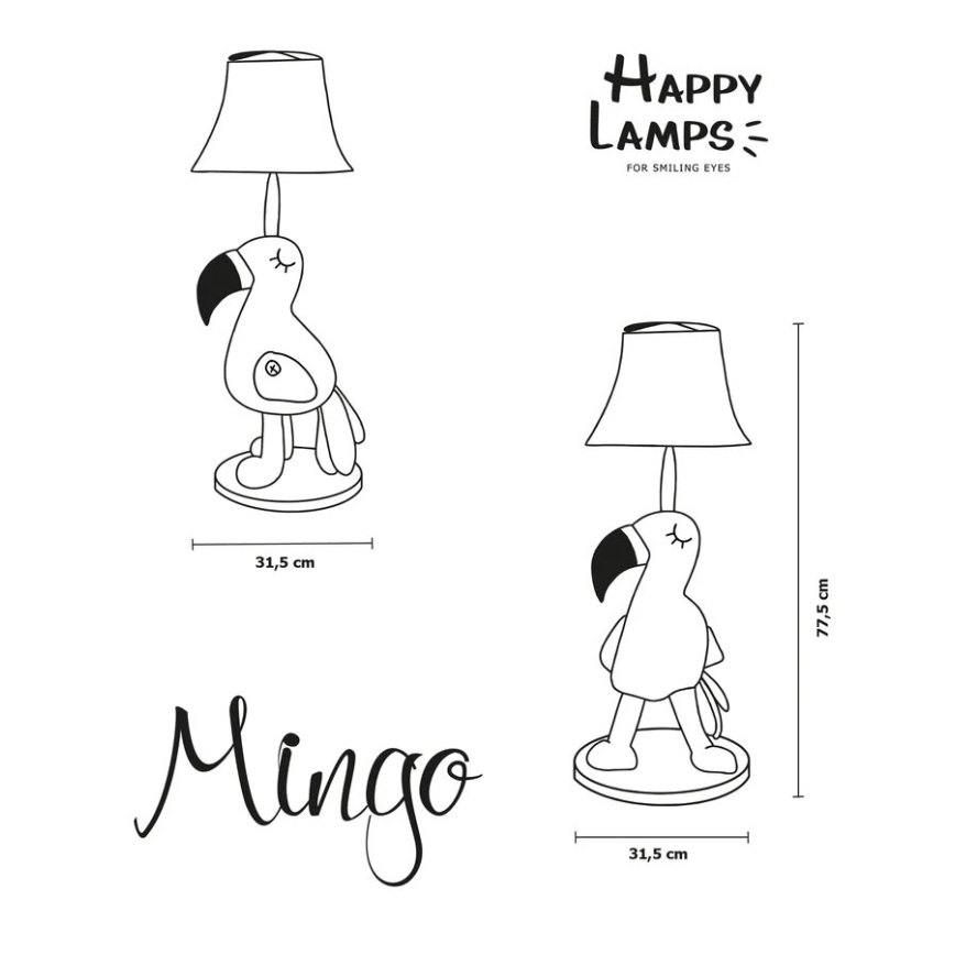 Happy Lamps - LED Dětská stojací lampa MINGO LED/5,4W/230V plameňák