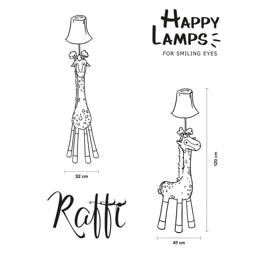 Happy Lamps - LED Dětská stojací lampa RAFFI LED/5,4W/230V žirafa