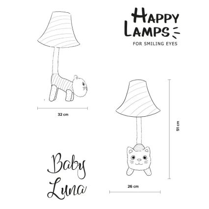 Happy Lamps - LED Dětská stolní lampa BABY LUNA LED/5,4W/230V kočka