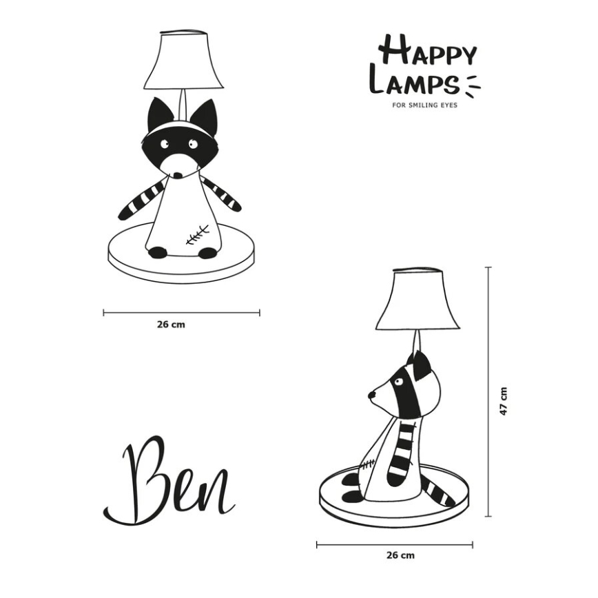 Happy Lamps - LED Dětská stolní lampa BEN LED/5,4W/230V mýval
