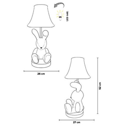 Happy Lamps - LED Dětská stolní lampa BENNY LED/5,4W/230V králík
