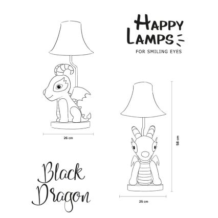 Happy Lamps - LED Dětská stolní lampa BLACK DRAGOON LED/5,4W/230V drak