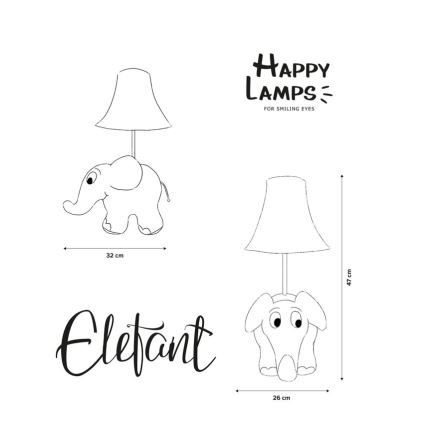 Happy Lamps - LED Dětská stolní lampa ELEPHANT LED/5,4W/230V slon