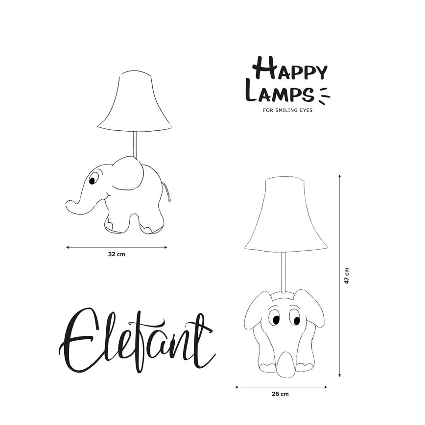 Happy Lamps - LED Dětská stolní lampa ELEPHANT LED/5,4W/230V slon
