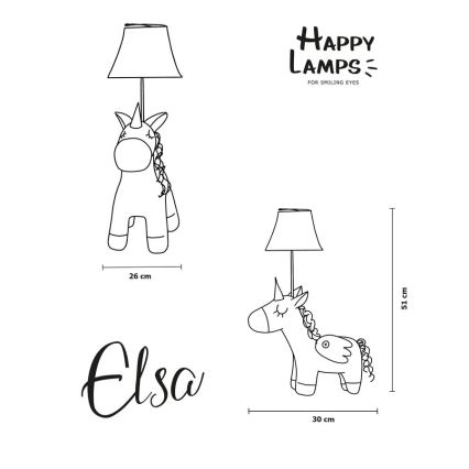 Happy Lamps - LED Dětská stolní lampa ELSA LED/5,4W/230V jednorožec