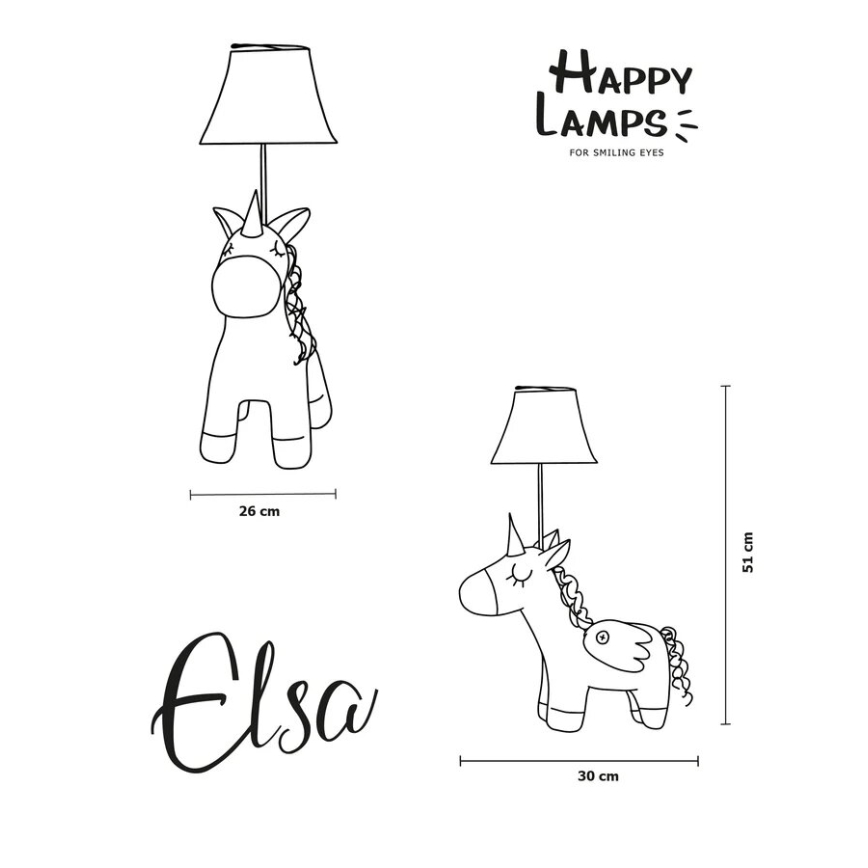 Happy Lamps - LED Dětská stolní lampa ELSA LED/5,4W/230V jednorožec