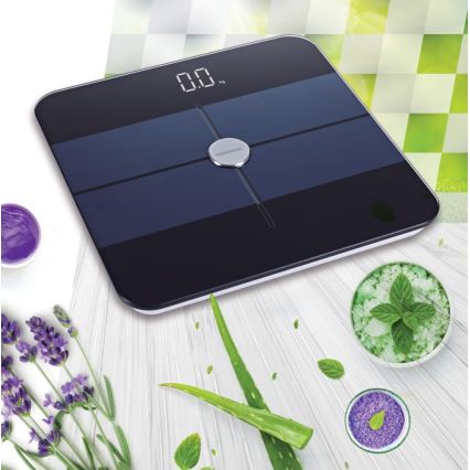 Heinner HBS-BTH180BK - Digitální osobní váha 2xAAA černá/modrá