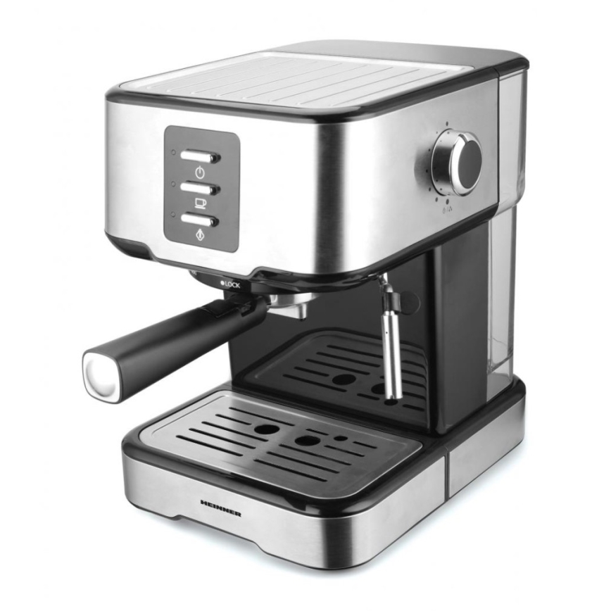 Heinner HEM-850IXBK - Pákový kávovar espresso 850W/230V nerez/černá