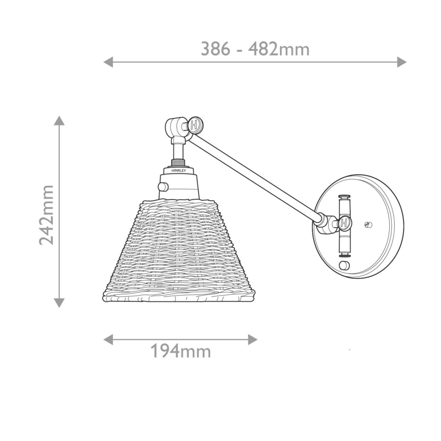 Hinkley - Bodové nástěnné svítidlo ARTI 1xE27/60W/230V černá
