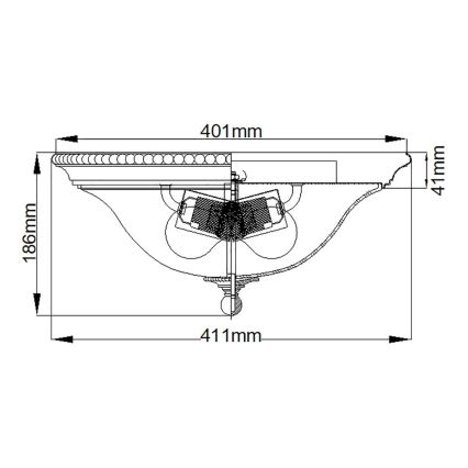 Hinkley - Stropní svítidlo CAMBRIDGE 2xE27/60W/230V zlatá