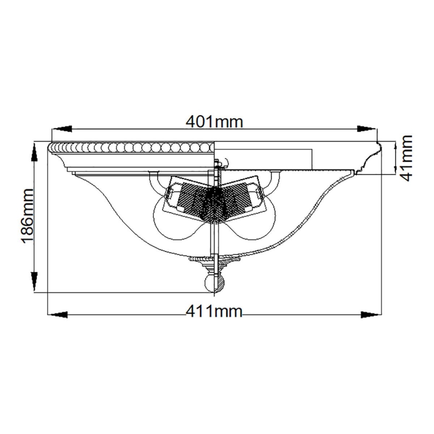 Hinkley - Stropní svítidlo CAMBRIDGE 2xE27/60W/230V zlatá