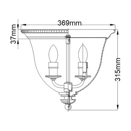 Hinkley - Stropní svítidlo CAMBRIDGE 3xE14/60W/230V zlatá