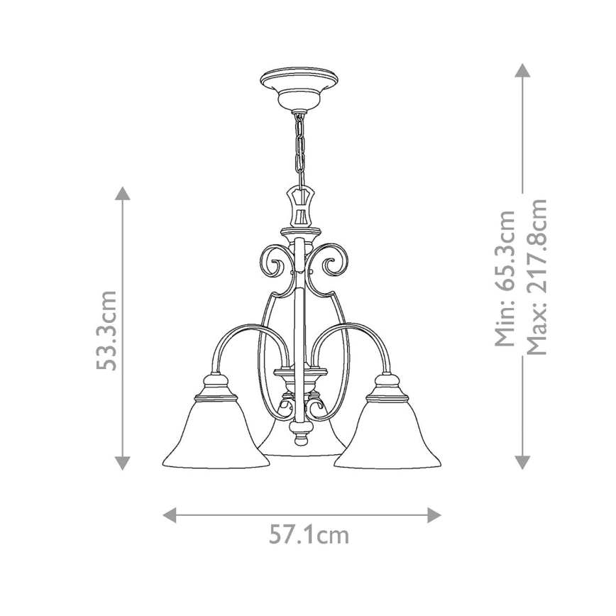 Hinkley - Lustr na řetězu CELLO 3xE27/60W/230V