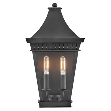 Hinkley - Venkovní nástěnné svítidlo CHAPEL HILL 2xE14/40W/230V IP44 černá