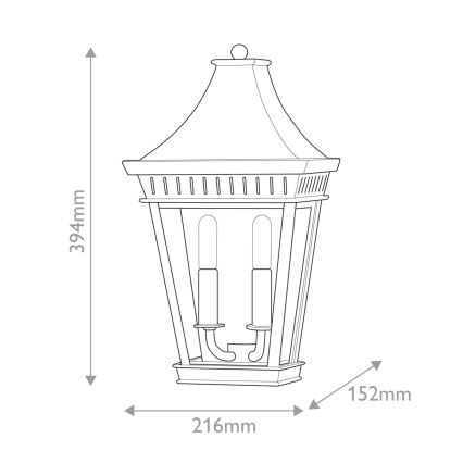 Hinkley - Venkovní nástěnné svítidlo CHAPEL HILL 2xE14/40W/230V IP44 černá
