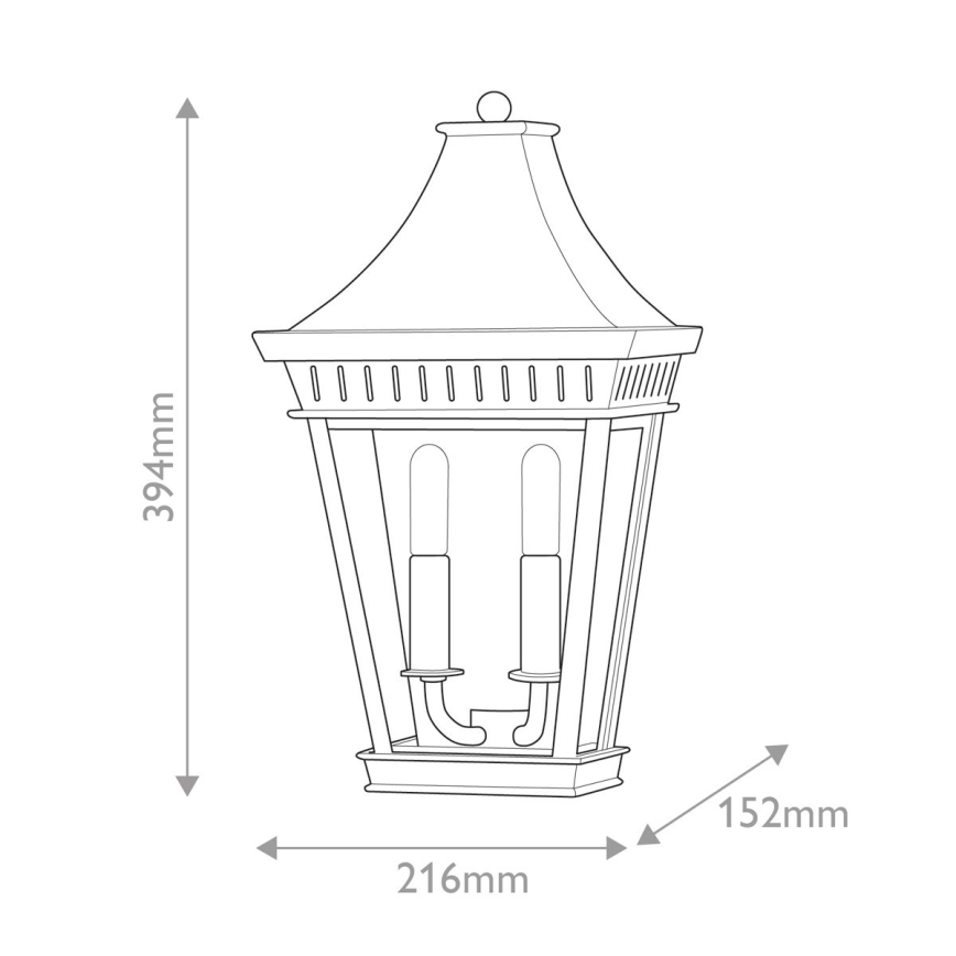 Hinkley - Venkovní nástěnné svítidlo CHAPEL HILL 2xE14/40W/230V IP44 černá