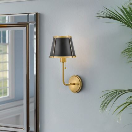 Hinkley - Nástěnná lampa CLARKE 1xE27/40W/230V mosaz/černá