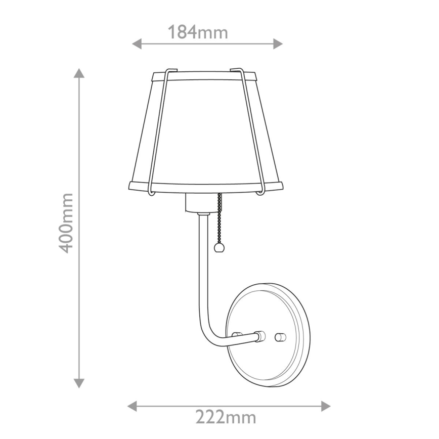 Hinkley - Nástěnná lampa CLARKE 1xE27/40W/230V mosaz/černá