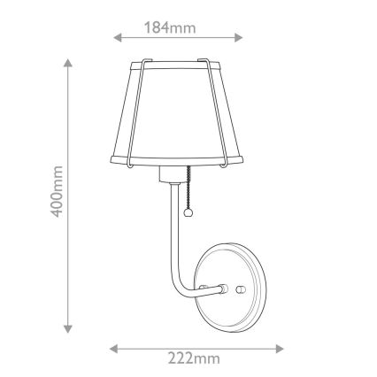 Hinkley - Nástěnná lampa CLARKE 1xE27/40W/230V lesklý chrom/bílá